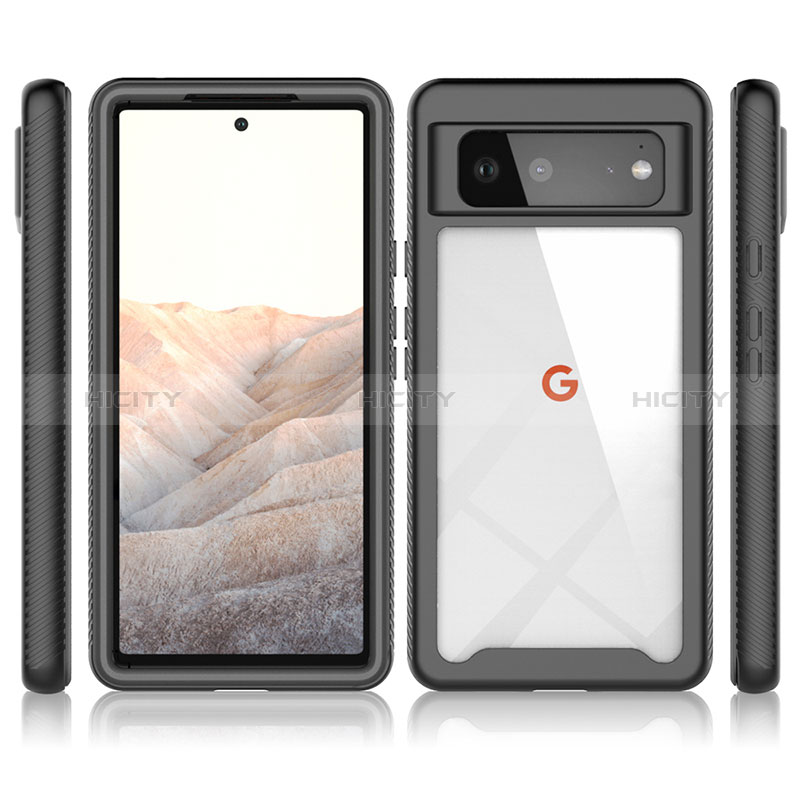 Google Pixel 6 5G用360度 フルカバー ハイブリットバンパーケース クリア透明 プラスチック カバー ZJ3 グーグル 