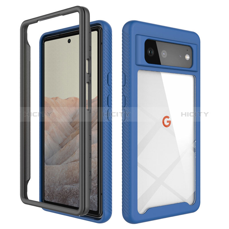 Google Pixel 6 5G用360度 フルカバー ハイブリットバンパーケース クリア透明 プラスチック カバー ZJ1 グーグル 