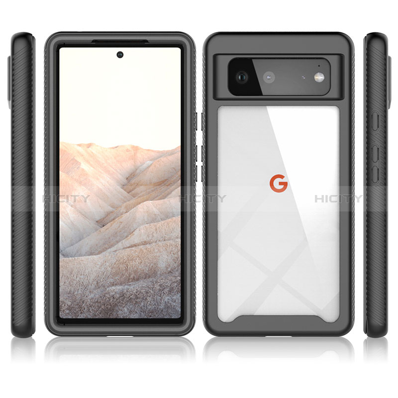 Google Pixel 6 5G用360度 フルカバー ハイブリットバンパーケース クリア透明 プラスチック カバー ZJ1 グーグル 