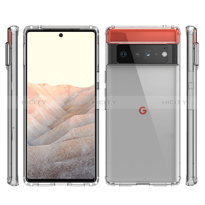 Google Pixel 6 Pro 5G用360度 フルカバー ハイブリットバンパーケース 透明 プラスチック カバー ZJ5 グーグル 