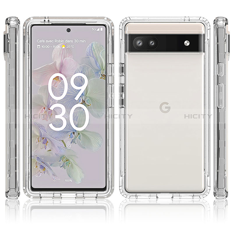 Google Pixel 6a 5G用前面と背面 360度 フルカバー 極薄ソフトケース シリコンケース 耐衝撃 全面保護 バンパー 透明 グーグル クリア