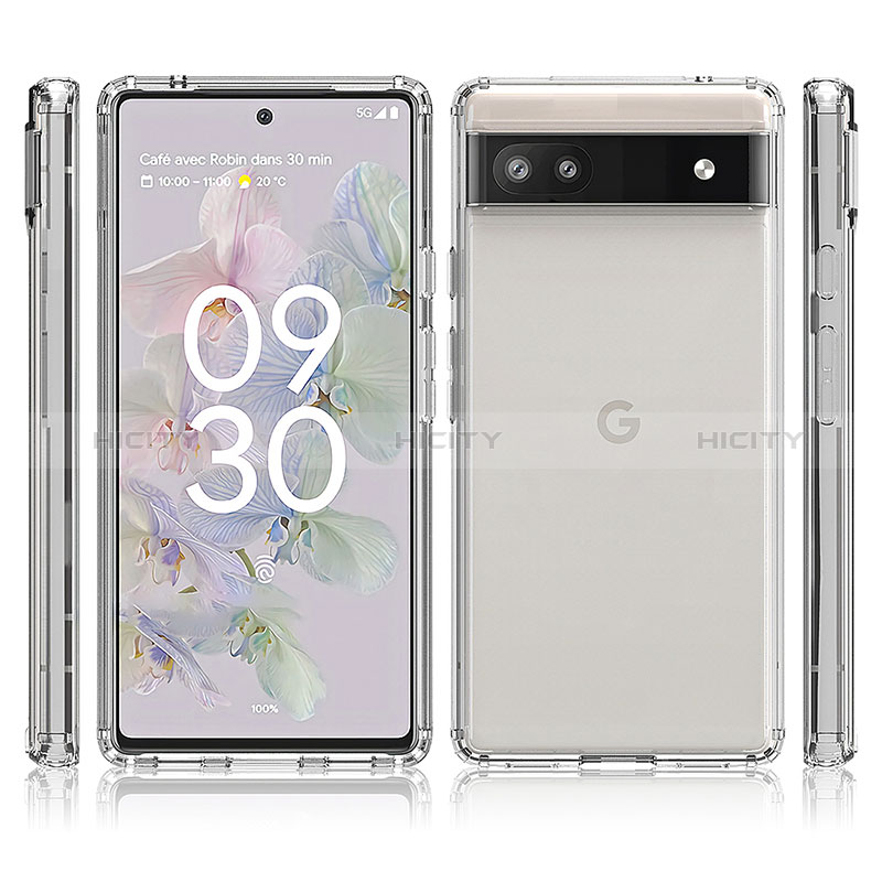 Google Pixel 6a 5G用360度 フルカバー ハイブリットバンパーケース クリア透明 プラスチック カバー ZJ5 グーグル 