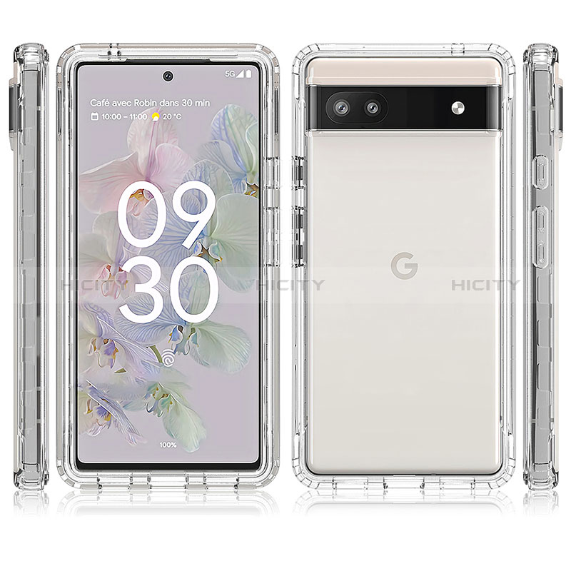 Google Pixel 6a 5G用前面と背面 360度 フルカバー 極薄ソフトケース シリコンケース 耐衝撃 全面保護 バンパー 勾配色 透明 グーグル 