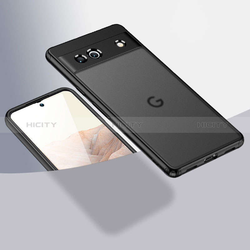 Google Pixel 7a 5G用ハイブリットバンパーケース クリア透明 プラスチック カバー W01L グーグル ブラック