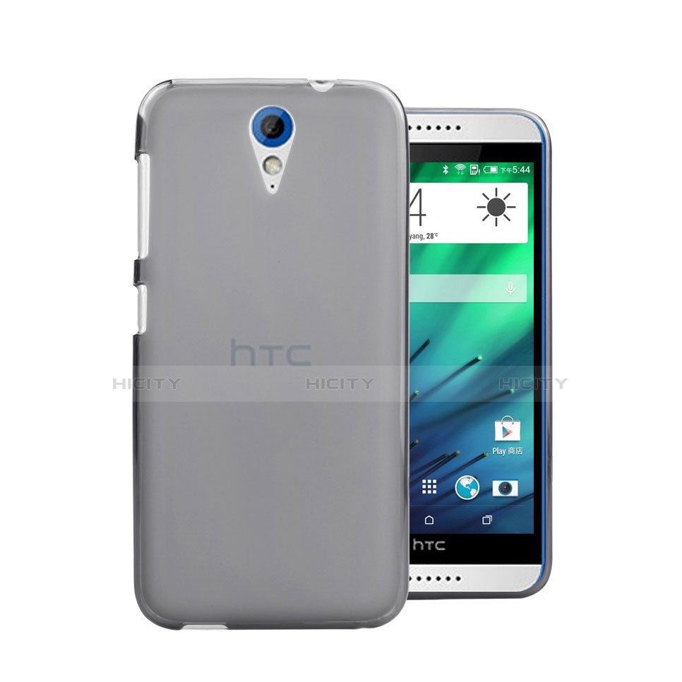 HTC Desire 620用極薄ケース クリア透明 プラスチック HTC グレー