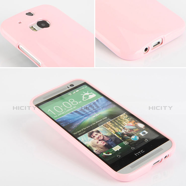 HTC One M8用シリコンケース ソフトタッチラバー HTC ピンク