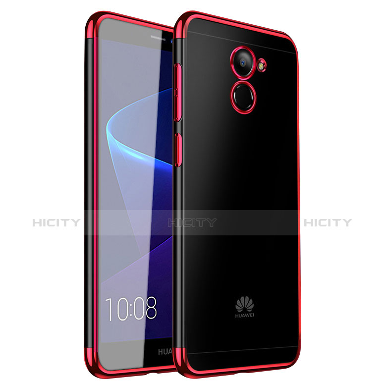 Huawei Enjoy 7 Plus用極薄ソフトケース シリコンケース 耐衝撃 全面保護 クリア透明 H01 ファーウェイ レッド