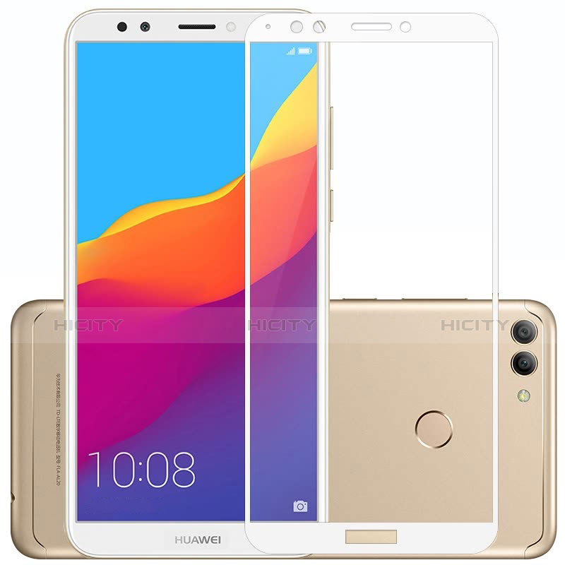 Huawei Enjoy 8 Plus用強化ガラス フル液晶保護フィルム ファーウェイ ホワイト