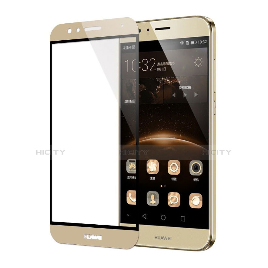 Huawei G7 Plus用強化ガラス フル液晶保護フィルム F02 ファーウェイ ゴールド