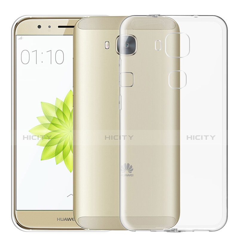 Huawei G8用極薄ソフトケース シリコンケース 耐衝撃 全面保護 クリア透明 T02 ファーウェイ クリア