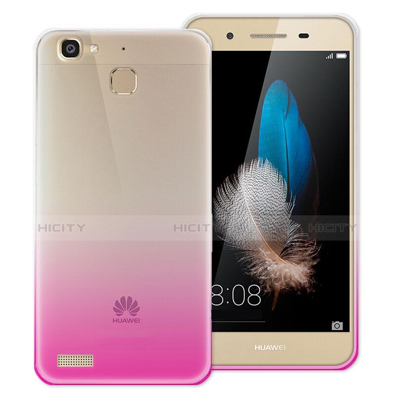 Huawei G8 Mini用極薄ソフトケース グラデーション 勾配色 クリア透明 ファーウェイ ローズレッド