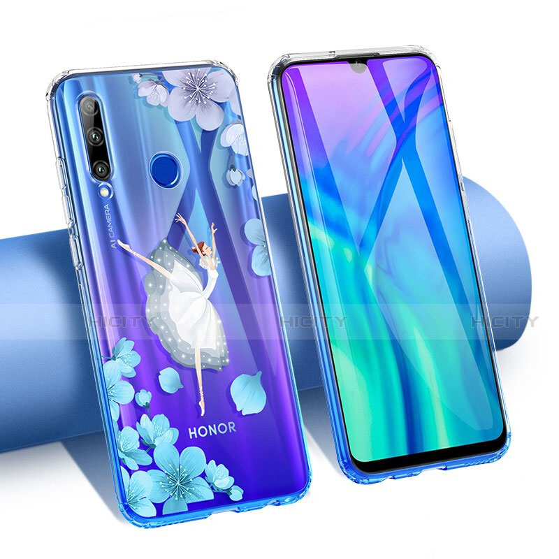 Huawei Honor 20 Lite用極薄ソフトケース シリコンケース 耐衝撃 全面保護 クリア透明 花 T02 ファーウェイ 