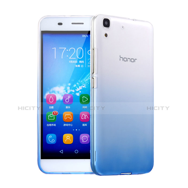 Huawei Honor 4A用極薄ソフトケース グラデーション 勾配色 クリア透明 ファーウェイ ネイビー