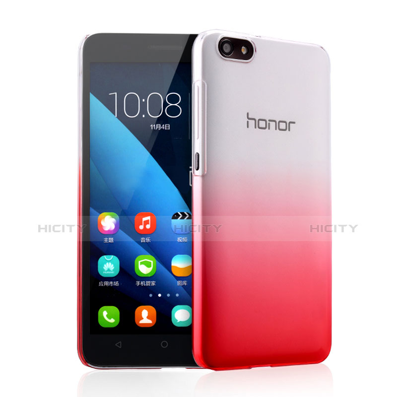 Huawei Honor 4X用ハードケース グラデーション 勾配色 クリア透明 ファーウェイ ピンク