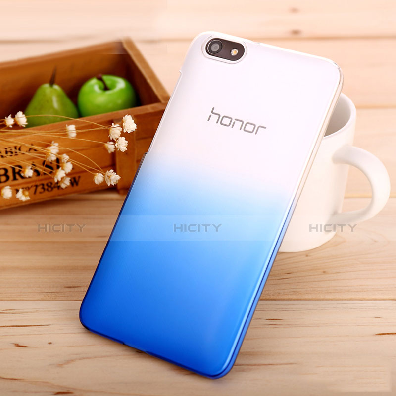 Huawei Honor 4X用ハードケース グラデーション 勾配色 クリア透明 ファーウェイ ネイビー