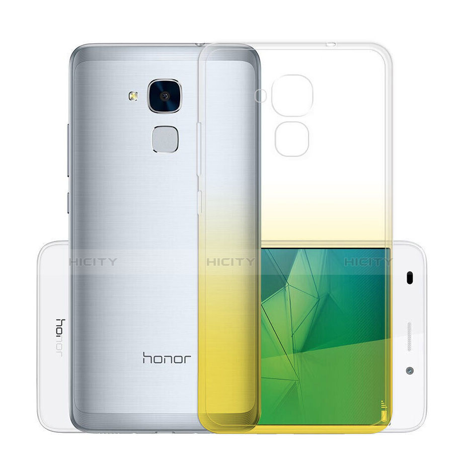 Huawei Honor 5C用極薄ソフトケース グラデーション 勾配色 クリア透明 ファーウェイ イエロー