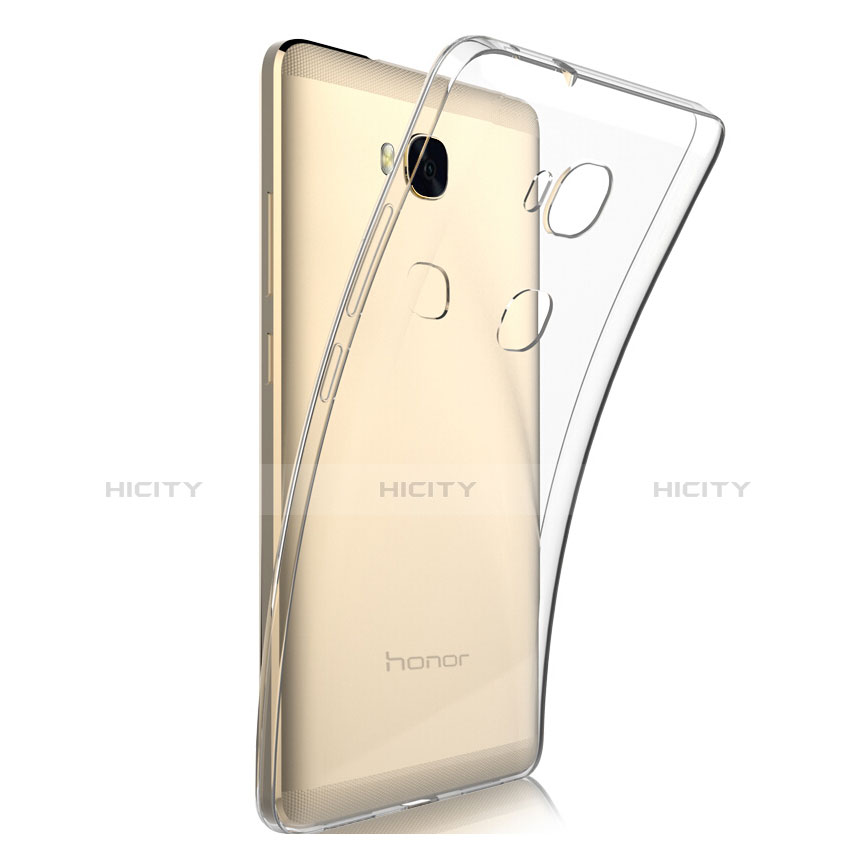 Huawei Honor 5X用極薄ソフトケース シリコンケース 耐衝撃 全面保護 クリア透明 T03 ファーウェイ クリア