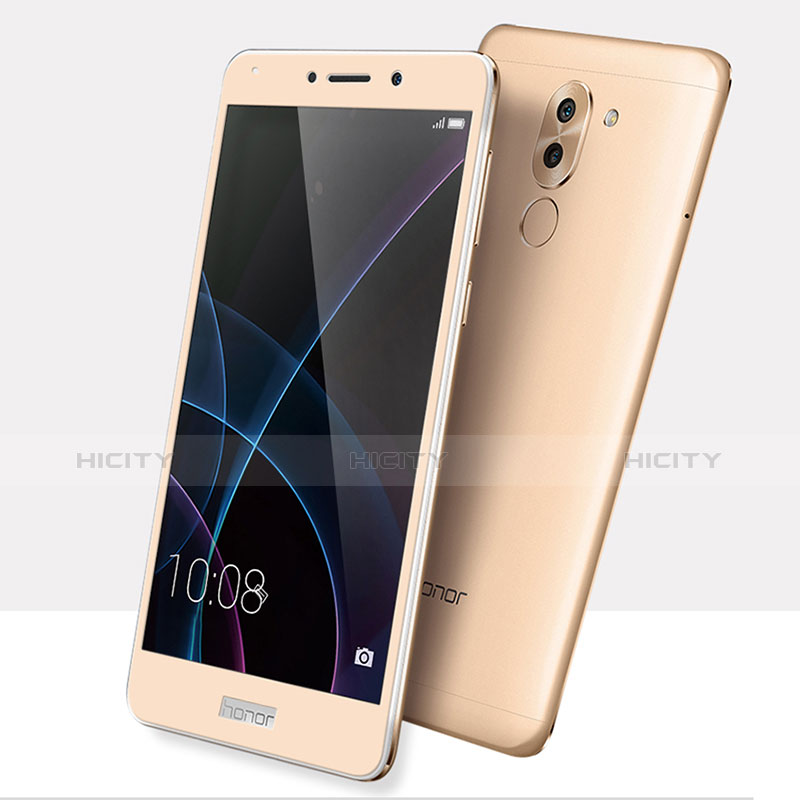 Huawei Honor 6X用強化ガラス フル液晶保護フィルム F03 ファーウェイ ゴールド