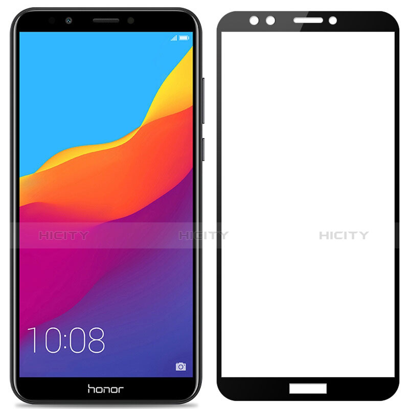 Huawei Honor 7C用強化ガラス フル液晶保護フィルム F04 ファーウェイ ブラック