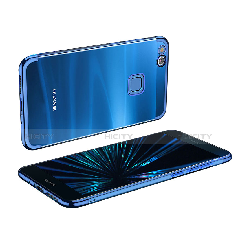 Huawei Honor 8 Lite用極薄ソフトケース シリコンケース 耐衝撃 全面保護 クリア透明 T04 ファーウェイ ネイビー