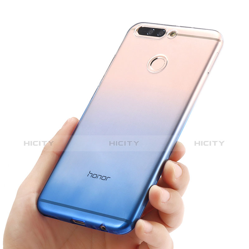 Huawei Honor 8 Pro用極薄ソフトケース グラデーション 勾配色 クリア透明 ファーウェイ ネイビー