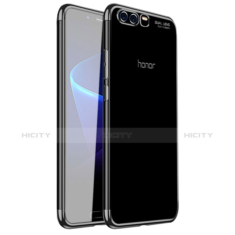 Huawei Honor 9用極薄ソフトケース シリコンケース 耐衝撃 全面保護 クリア透明 H01 ファーウェイ ブラック