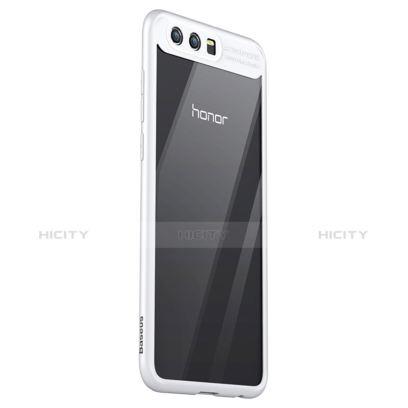 Huawei Honor 9 Premium用360度 フルカバーハイブリットバンパーケース クリア透明 プラスチック 鏡面 ファーウェイ ホワイト