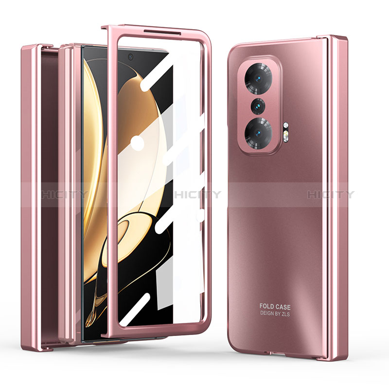 Huawei Honor Magic V 5G用ハードケース プラスチック 質感もマット 前面と背面 360度 フルカバー ZL1 ファーウェイ ローズゴールド