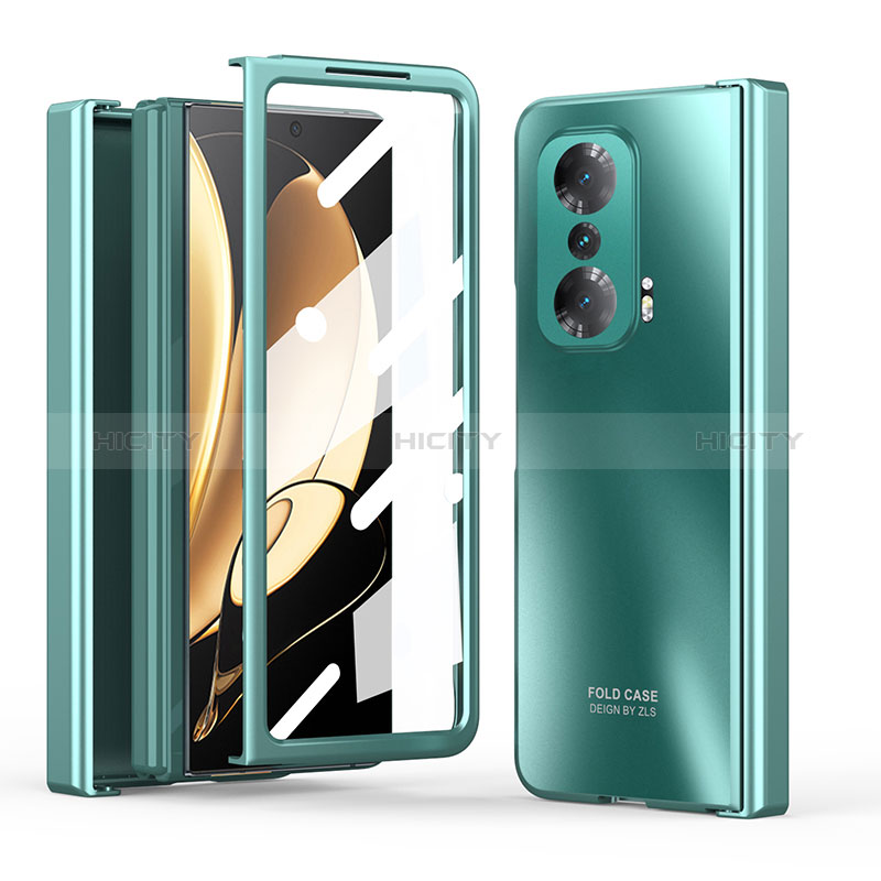 Huawei Honor Magic V 5G用ハードケース プラスチック 質感もマット 前面と背面 360度 フルカバー ZL1 ファーウェイ グリーン