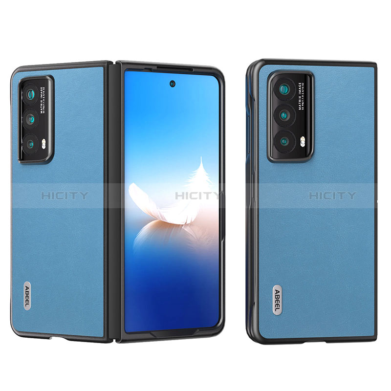 Huawei Honor Magic Vs2 5G用ハイブリットバンパーケース 高級感 手触り良いレザー柄 兼プラスチック B11H ファーウェイ ネイビー