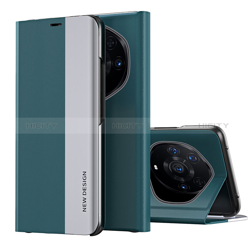 Huawei Honor Magic3 Pro+ Plus 5G用手帳型 レザーケース スタンド カバー QH2 ファーウェイ グリーン