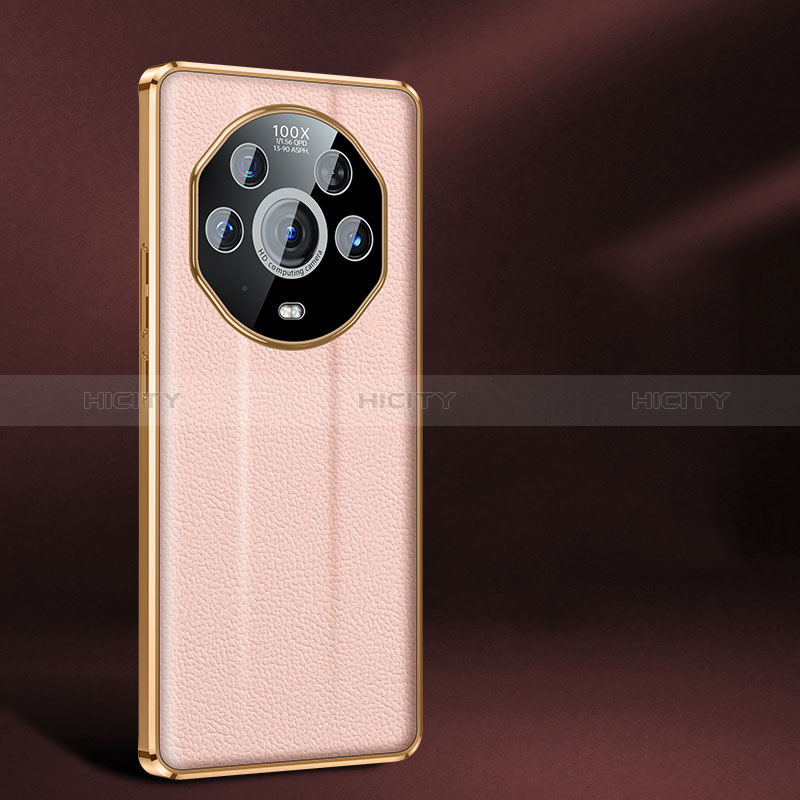 Huawei Honor Magic3 Pro+ Plus 5G用ケース 高級感 手触り良いレザー柄 JB2 ファーウェイ ピンク