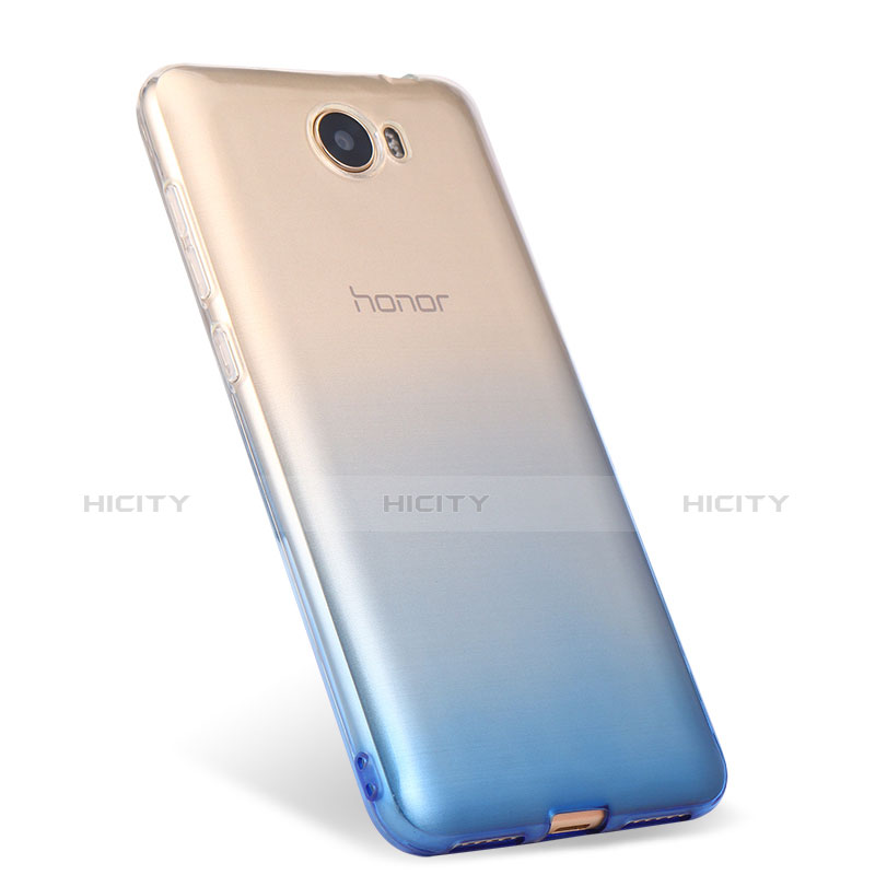 Huawei Honor Play 5用極薄ソフトケース グラデーション 勾配色 クリア透明 ファーウェイ ネイビー