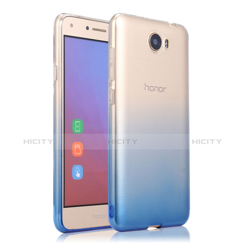 Huawei Honor Play 5用極薄ソフトケース グラデーション 勾配色 クリア透明 ファーウェイ ネイビー