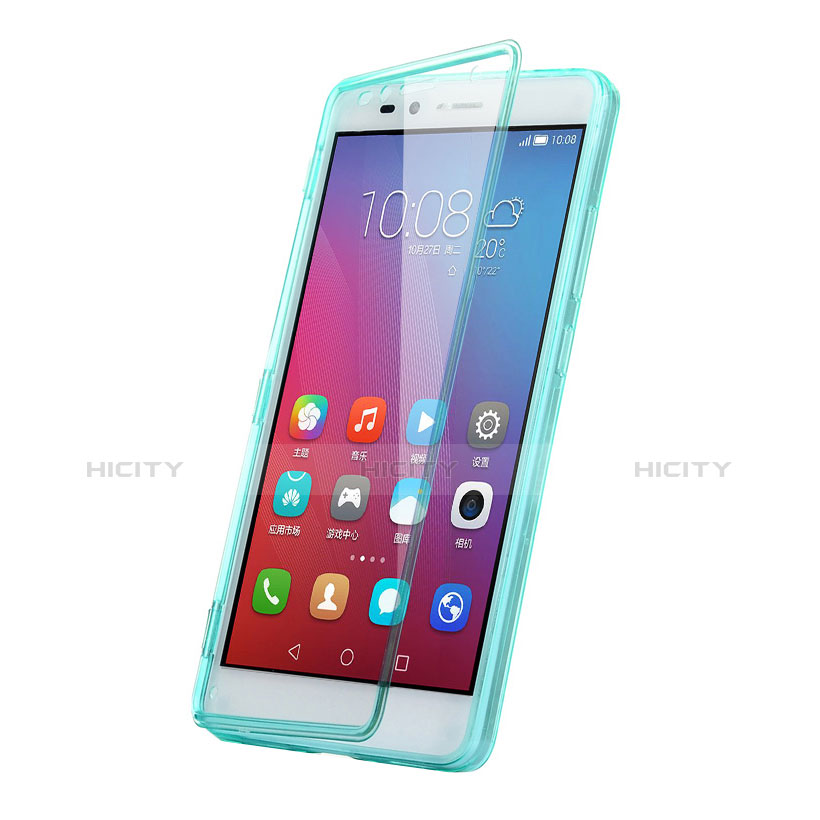 Huawei Honor Play 5X用ソフトケース フルカバー クリア透明 ファーウェイ ブルー