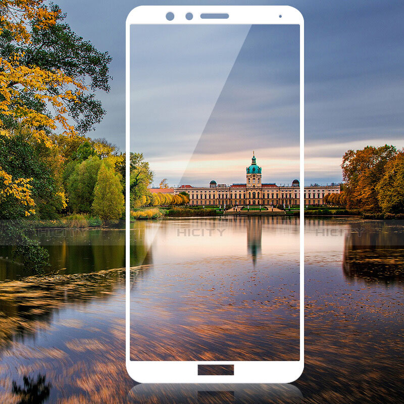 Huawei Honor Play 7X用強化ガラス フル液晶保護フィルム F02 ファーウェイ ホワイト
