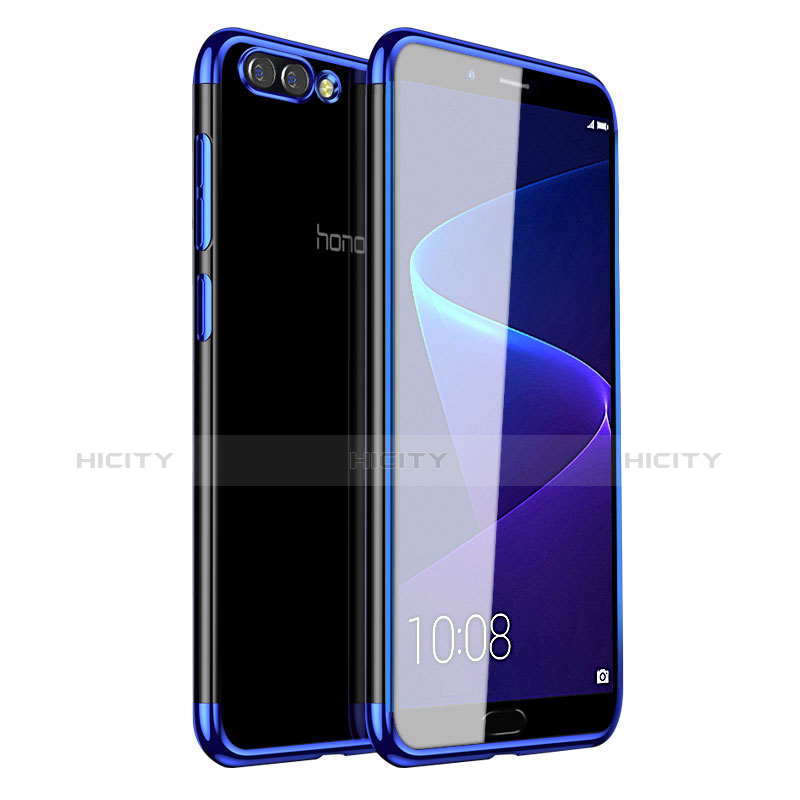 Huawei Honor V10用極薄ソフトケース シリコンケース 耐衝撃 全面保護 クリア透明 H01 ファーウェイ ネイビー