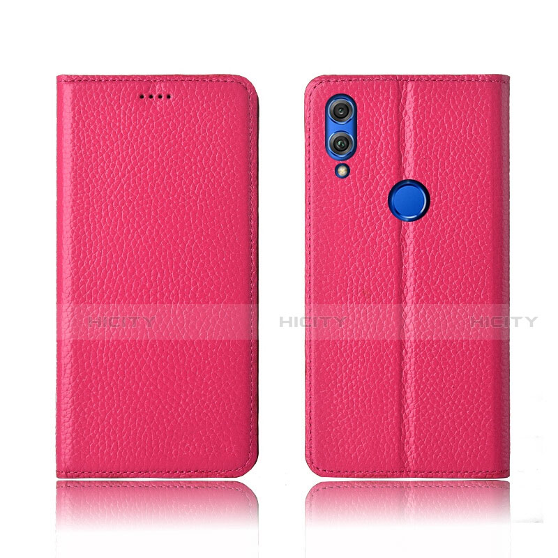 Huawei Honor V10 Lite用手帳型 レザーケース スタンド カバー L04 ファーウェイ レッド