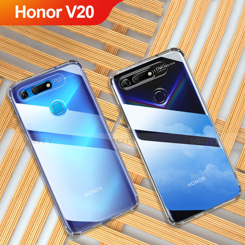 Huawei Honor V20用極薄ソフトケース シリコンケース 耐衝撃 全面保護 クリア透明 T02 ファーウェイ クリア