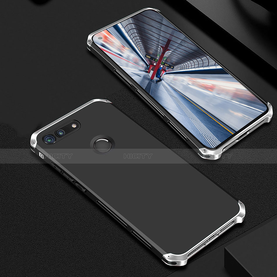 Huawei Honor V20用ケース 高級感 手触り良い メタル兼プラスチック バンパー M01 ファーウェイ シルバー