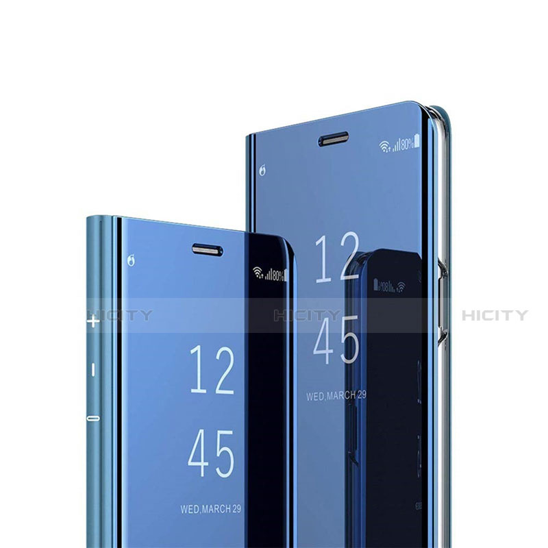 Huawei Honor V30 5G用手帳型 レザーケース スタンド 鏡面 カバー M01 ファーウェイ ネイビー