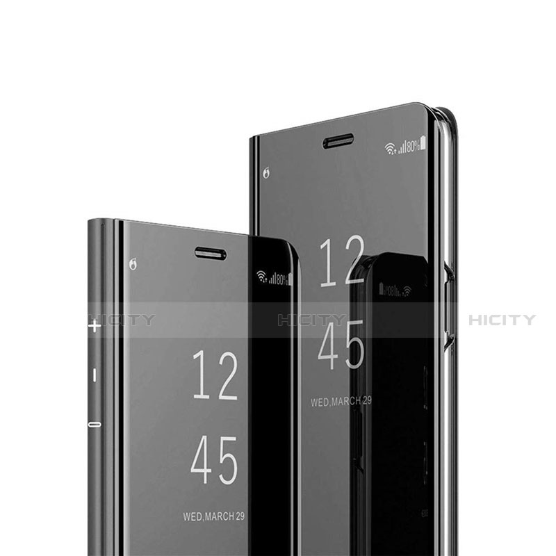Huawei Honor V30 5G用手帳型 レザーケース スタンド 鏡面 カバー M01 ファーウェイ ブラック