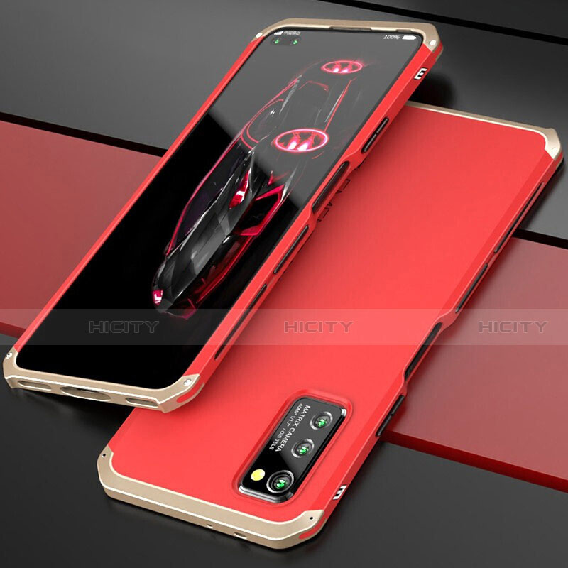 Huawei Honor V30 5G用ケース 高級感 手触り良い アルミメタル 製の金属製 カバー ファーウェイ ゴールド・レッド