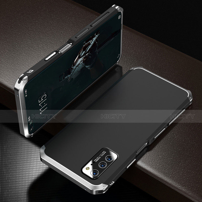 Huawei Honor V30 5G用ケース 高級感 手触り良い アルミメタル 製の金属製 カバー M01 ファーウェイ シルバー・ブラック