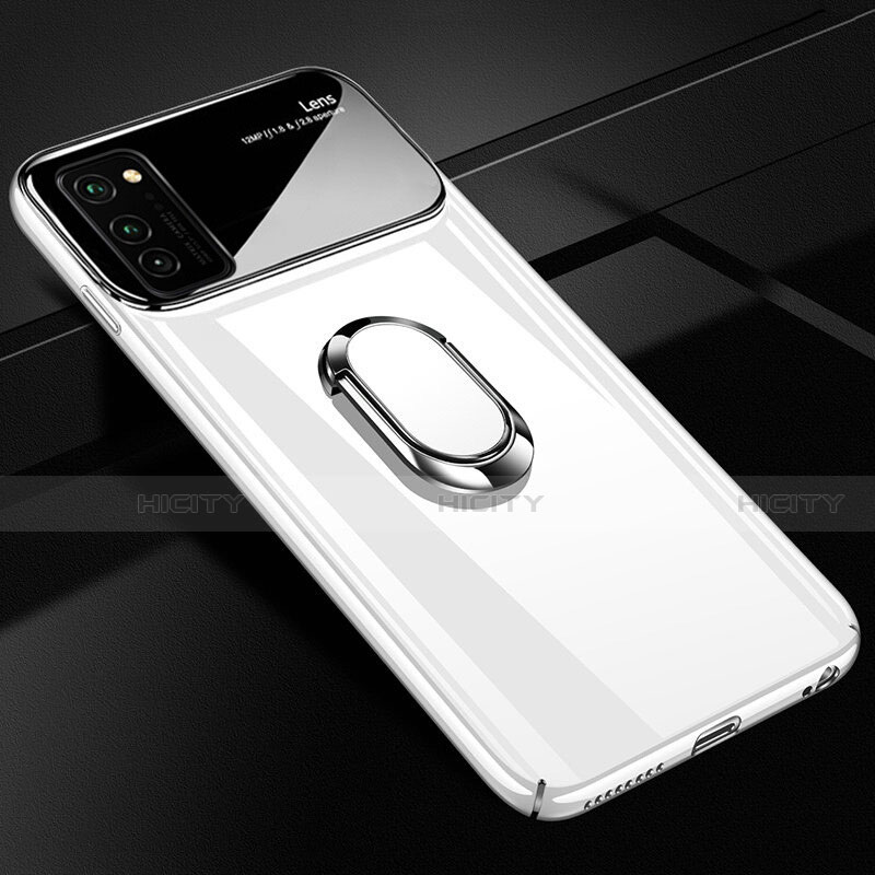 Huawei Honor V30 Pro 5G用ハードケース プラスチック 質感もマット アンド指輪 マグネット式 P01 ファーウェイ ホワイト