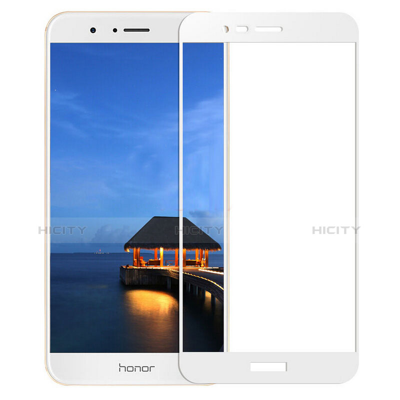 Huawei Honor V9用強化ガラス フル液晶保護フィルム F02 ファーウェイ ホワイト