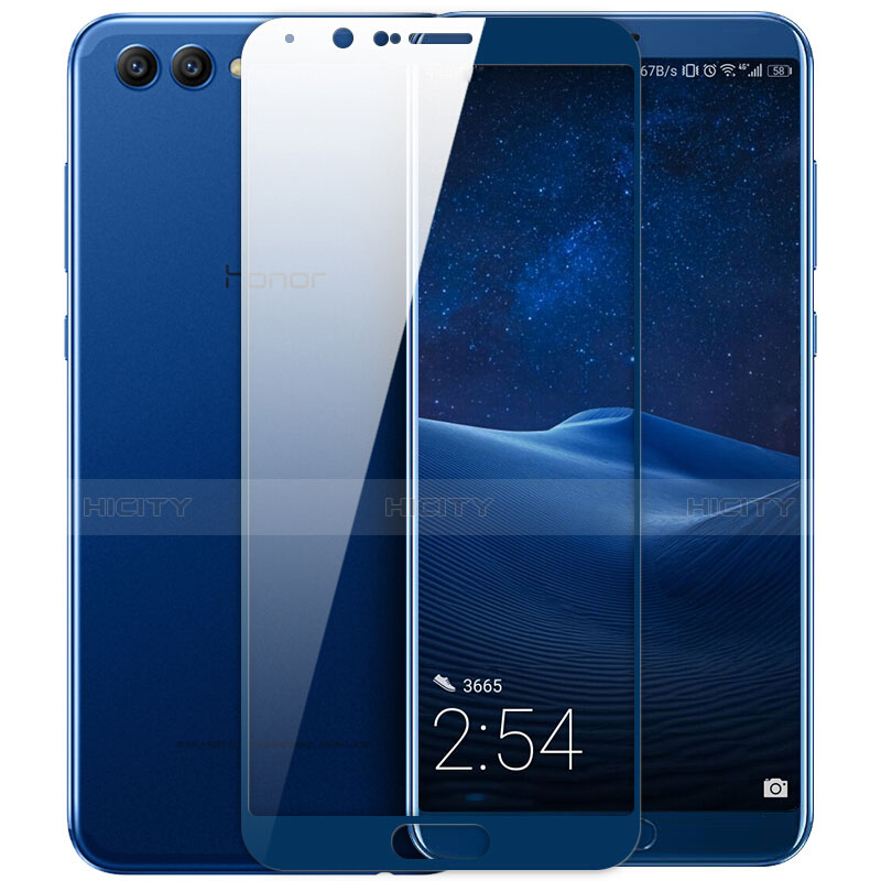 Huawei Honor View 10用強化ガラス フル液晶保護フィルム ファーウェイ ネイビー