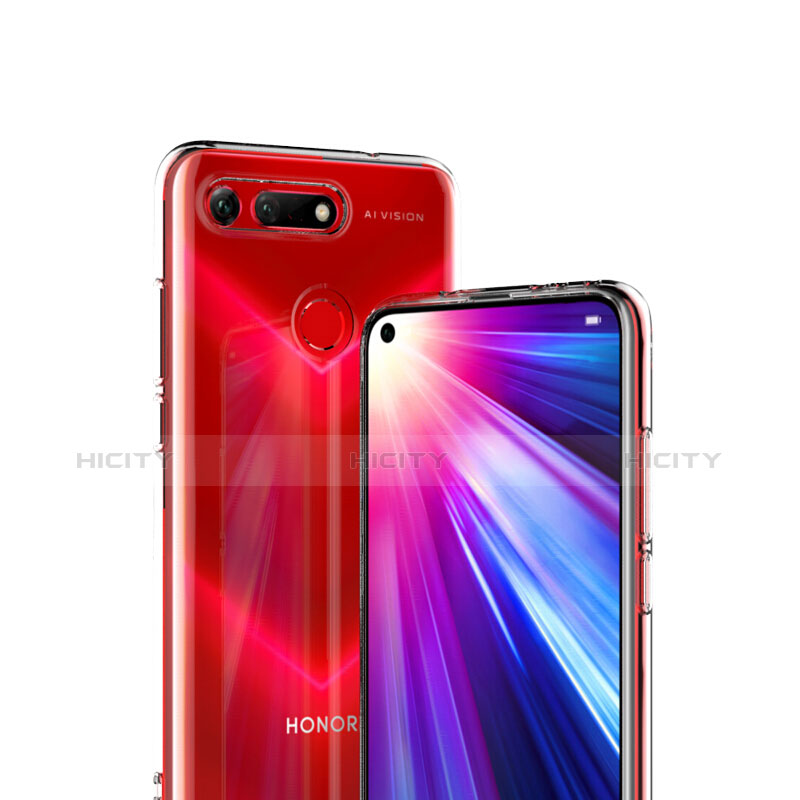 Huawei Honor View 20用極薄ソフトケース シリコンケース 耐衝撃 全面保護 クリア透明 アンド液晶保護フィルム ファーウェイ クリア