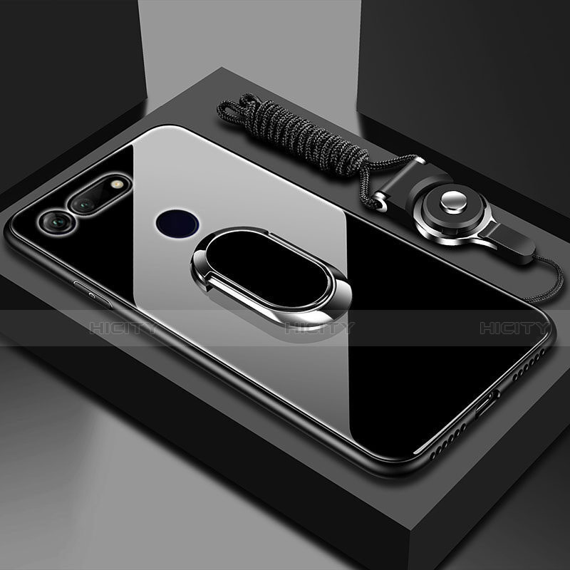 Huawei Honor View 20用ハイブリットバンパーケース プラスチック 鏡面 カバー アンド指輪 マグネット式 T01 ファーウェイ 