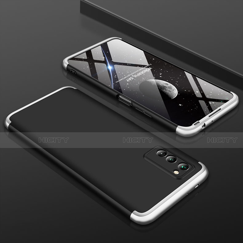 Huawei Honor View 30 Pro 5G用ハードケース プラスチック 質感もマット 前面と背面 360度 フルカバー ファーウェイ シルバー・ブラック